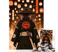Puzzle da 1000 pezzi per adolescenti Samurai in strada giapponese illuminato da lanterne Giocattolo Decorazione murale Regalo per compleanni Gioco per famiglie Allena il tuo cervello e le tue mani