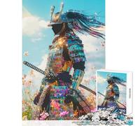 Puzzle da 1000 pezzi per adolescenti Samurai in un campo giocattoli antistress regalo divertente gioco educativo allena il cervello e le mani (dimensioni 38x26cm)