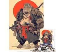Puzzle da 1000 pezzi per adolescenti Samurai Ippopotamo Giocattolo educativo Ottimi regali e giocattoli Giochi divertenti Allena il tuo cervello e le tue mani Dimensioni 38x52cm