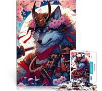 Puzzle da 1000 pezzi per adolescenti Samurai lupo fantasy giapponese Taglio di precisione Attività divertenti a casa, regali di compleanno, regali di viaggio, 50x70cm
