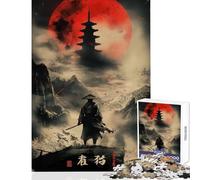 Puzzle da 1000 pezzi per adolescenti Samurai Solitude Luna Rossa Giocattolo educativo Ottimo regalo per giochi Gioco pratico Sfida educativa Dimensioni 38x52cm