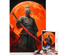 Puzzle da 1000 pezzi per adolescenti Samurai sotto la luna di sangue Giocattoli antistress Regali di Babbo Natale segreto Gioco impossibile Aiuta il cervello a esercitare Dimensioni 50x75cm