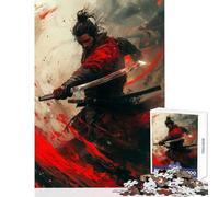 Puzzle da 1000 pezzi per adolescenti Samurai Warrior con Katana in azione Giocattoli fai da te Regali per donne Uomini Gioco pratico Migliora l'amore tra coppie Dimensioni 38x26cm