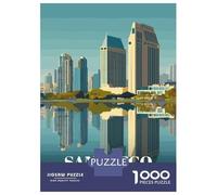 Puzzle Da 1000 Pezzi Per Adolescenti San Diego Skyline Reflection Puzzle Per Adulti Giochi Rilassanti Corsa Di Velocità Manuale Regali Di Natale E Compleanno 70x50cm/1000pcs