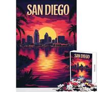 Puzzle da 1000 pezzi per adolescenti San Diego tramonto skyline giocattoli antistress regali di Babbo Natale segreto giochi educativi migliorare l'amore tra coppie dimensioni 38x52cm