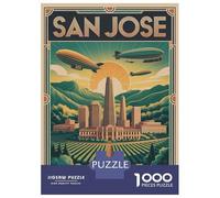 Puzzle Da 1000 Pezzi Per Adolescenti San Jose Vintage Travel Puzzle Per Adolescenti Giochi Rilassanti Migliora La Memoria Regali Per Amici E Familiari 52x38cm/1000pcs