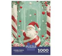 Puzzle Da 1000 Pezzi Per Adolescenti Santa Claus Candy Cane Puzzle Per Adulti Giochi Rilassanti Decorazione Per La Casa Per Compleanno, Natale 70x50cm/1000pcs