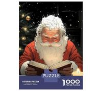 Puzzle Da 1000 Pezzi Per Adolescenti Santa Claus Reading by Candlelight Christmas Puzzle Per Adulti Giochi Per Famiglie Vacanze in Casa Passatempo Regali Unici Per Compleanni E Regali 52x38cm/1000pcs