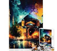 Puzzle da 1000 pezzi per adolescenti Santa Sofia Istanbul Giocattolo Decorazione da parete Opera d'arte Regalo Gioco pratico Aiuta il cervello Esercita Dimensioni 50x75cm