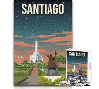 Puzzle da 1000 pezzi per adolescenti Santiago, Repubblica Dominicana Pixel Art Gioco di sfida unico ma divertente e umoristico Regalo di compleanno Dimensioni 38x52cm