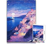 Puzzle da 1000 pezzi per adolescenti Santorini Evening Stars Family Fun & Game Night Analisi e logica Regalo di compleanno Dimensioni 50x75cm