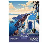 Puzzle Da 1000 Pezzi Per Adolescenti Santorini Greece Travel Puzzle Per Adulti Gioco Pratico Assemblaggio Di Modelli Per Compleanno, Natale 70x50cm/1000pcs