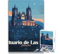 Puzzle da 1000 pezzi per adolescenti Santuario De Las Lajas, Colombia Illustrazione Gioco di sfida unico ma divertente e umoristico Regalo di compleanno Dimensioni 38x52cm