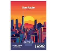 Puzzle Da 1000 Pezzi Per Adolescenti Sao Paulo Skyline Sunset Puzzle Giochi Rilassanti Ma Divertenti E Spiritosi Regalo Di Compleanno, Regali, 52x38cm/1000pcs