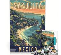 Puzzle da 1000 pezzi per adolescenti "Sayulita's Bohemian Bliss", gioco per famiglie, decorazione da parete, per rafforzare l'amore tra le coppie 38x26cm