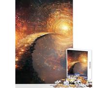 Puzzle da 1000 pezzi per adolescenti Scala d'oro verso la luce gioco per famiglie attività per famiglie giocattolo decorazione da parete collezione d'artista belle arti (38x52cm)