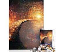 Puzzle da 1000 pezzi per adolescenti Scala d'oro verso la luce gioco per famiglie attività per famiglie giocattolo decorazione da parete collezione d'artista belle arti (50x75cm)