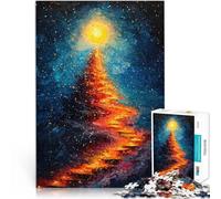 Puzzle da 1000 pezzi per adolescenti Scala verso Natale Giocattolo educativo intellettuale decomprimente Giocattoli per la decorazione della casa 52x38cm