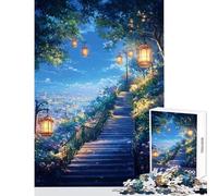 Puzzle da 1000 pezzi per adolescenti scale notturne verso le luci della città giocattoli antistress regalo per compleanni gioco educativo attività divertenti a casa dimensioni 38x52cm