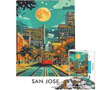 Puzzle da 1000 pezzi per adolescenti scena notturna di San Jose puzzle per ragazzi giocattoli fai da te vacanza a casa passatempo interazione genitore-figlio (dimensioni 38x26cm)