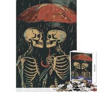 Puzzle da 1000 pezzi per adolescenti Scheletri che condividono un ombrello Decorazione per la casa Giocattoli Opere d'arte Regalo Giochi divertenti Allena il tuo cervello e le tue mani 50x75cm