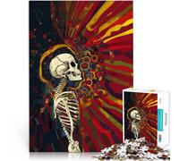 Puzzle da 1000 pezzi per adolescenti Scheletro che accetta la vita Sfida difficile Attività divertenti a casa, regali di compleanno, regali di viaggio, 38x26cm
