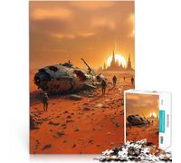 Puzzle da 1000 pezzi per adolescenti Schianto di un'astronave su un pianeta desertico Taglio di precisione Regali di Babbo Natale segreto 38x26cm