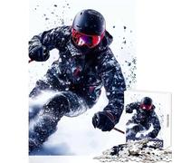 Puzzle da 1000 pezzi per adolescenti Sciatore in azione Giocattolo Decorazione da parete Regali per donne e uomini per gioco educativo Migliora l'amore tra coppie Dimensioni 38x52cm