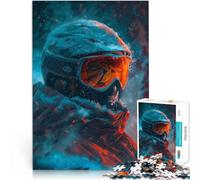 Puzzle da 1000 pezzi per adolescenti Sciatore in tempesta di neve dettagliato Giochi educativi offerte come regali per tutta la famiglia 75x50cm
