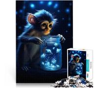 Puzzle da 1000 pezzi per adolescenti Scimmia carina luminosa Gioco di famiglia antistress sfida difficile Decorazione d'arte per la casa 75x50cm