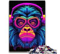 Puzzle da 1000 pezzi per adolescenti Scimmia DJ Musica Difficile da completare ma divertente e umoristico Regalo di compleanno, regali, arte murale 50x75cm