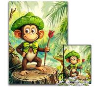 Puzzle da 1000 pezzi per adolescenti, scimmietta viaggiatrice, puzzle di cartone, decorazione colorata per la casa e gioco interattivo per famiglie, 26X38cm