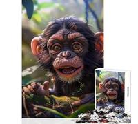 Puzzle da 1000 pezzi per adolescenti scimpanzé giocattoli fai da te opere d'arte regalo gioco educativo collezione di artisti belle arti (dimensioni 38x52cm)