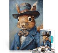 Puzzle da 1000 pezzi per adolescenti Scoiattolo con cappello a cilindro Giochi divertenti Giocattoli per la decorazione della casa 70x100cm