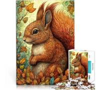 Puzzle da 1000 pezzi per adolescenti Scoiattolo nella foresta fantastica Sfida difficile Attività divertenti a casa, regali di compleanno, regali di viaggio, 38x26cm