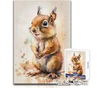 Puzzle da 1000 pezzi per adolescenti, scoiattolo, schizzo ad acqua, giocattolo, gioco intellettuale, migliora la memoria, regalo di compleanno, dimensioni 38x52cm
