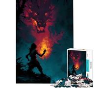 Puzzle da 1000 pezzi per adolescenti scontro con il drago infuocato gioco pratico sfida per l'intelligenza giocattolo avvincente ottimo regalo per donne (dimensioni 50x75cm)
