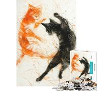Puzzle da 1000 pezzi per adolescenti "Scontro di gatti" difficile e impegnativo gioco di assemblaggio impossibile adatto a persone dai 14 anni in su (50x75cm)