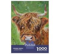 Puzzle Da 1000 Pezzi Per Adolescenti Scottish Highland Cow Painting Puzzle Giochi Divertenti Corsa Di Velocità Manuale Regali Unici Per Compleanno 38x26cm/1000pcs