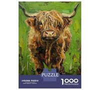 Puzzle Da 1000 Pezzi Per Adolescenti Scottish Highland Cow Painting Puzzle Per Adulti Gioco Pratico Decorazione Da Parete Offerta Come Regalo Per Tutta La Famiglia 70x50cm/1000pcs