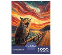 Puzzle Da 1000 Pezzi Per Adolescenti Screaming Owl on A Pier at Sunset Puzzle Per Adulti Giochi Rilassanti Analisi E Logica Regali Unici Per Compleanno E Natale 70x50cm/1000pcs