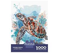 Puzzle Da 1000 Pezzi Per Adolescenti Sea Turtle Watercolor Art Print Puzzle Per Adolescenti Giochi Rilassanti Migliora La Memoria Regali Per Amici E Familiari 52x38cm/1000pcs
