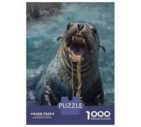 Puzzle Da 1000 Pezzi Per Adolescenti Seal Eating Spaghetti Puzzle Per Adolescenti Giocattoli Fai Da Te Corsa Di Velocità Manuale Regali Unici Per Compleanno E Natale 52x38cm/1000pcs