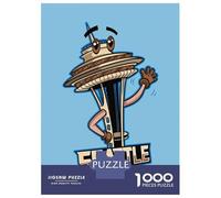 Puzzle Da 1000 Pezzi Per Adolescenti Seattle City Icon Badge Puzzle Per Adulti Gioco Pratico Regali Per Donne Interazione Genitore-figlio 38x26cm/1000pcs