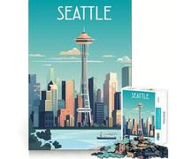 Puzzle da 1000 pezzi per adolescenti, Seattle, decorazione per incastri precisi, gioco per esercizi mentali, gioco per il tempo libero, regalo di Natale divertente (50x75cm)