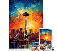 Puzzle da 1000 pezzi per adolescenti Seattle Space Needle Giocattoli antistress Ottimo regalo per giochi divertenti Giochi difficili e stimolanti Dimensioni 38x52cm