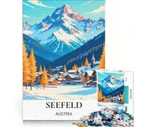 Puzzle da 1000 pezzi per adolescenti, Seefeld, Austria, inverno, giocattolo antistress, decorazione per la casa, collezione d'artista, belle arti 38x52cm