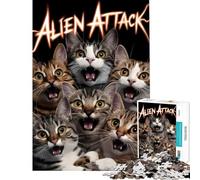 Puzzle da 1000 pezzi per adolescenti sei gatti divertenti puzzle per adulti gioco pratico sfida difficile da completare (dimensioni 50x75cm)