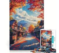 Puzzle da 1000 pezzi per adolescenti,Sentiero autunnale verso il Fuji Gioco artistico senza cuciture,regalo per il tempo libero,Natale,arte e relax (38x52cm)