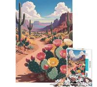 Puzzle da 1000 pezzi per adolescenti Sentiero del deserto fiorito Splendidi cactus e fiori selvatici in piena fioritura Puzzle da 1000 pezzi Decorazione per la casa Giocattoli Modello Assemblaggio